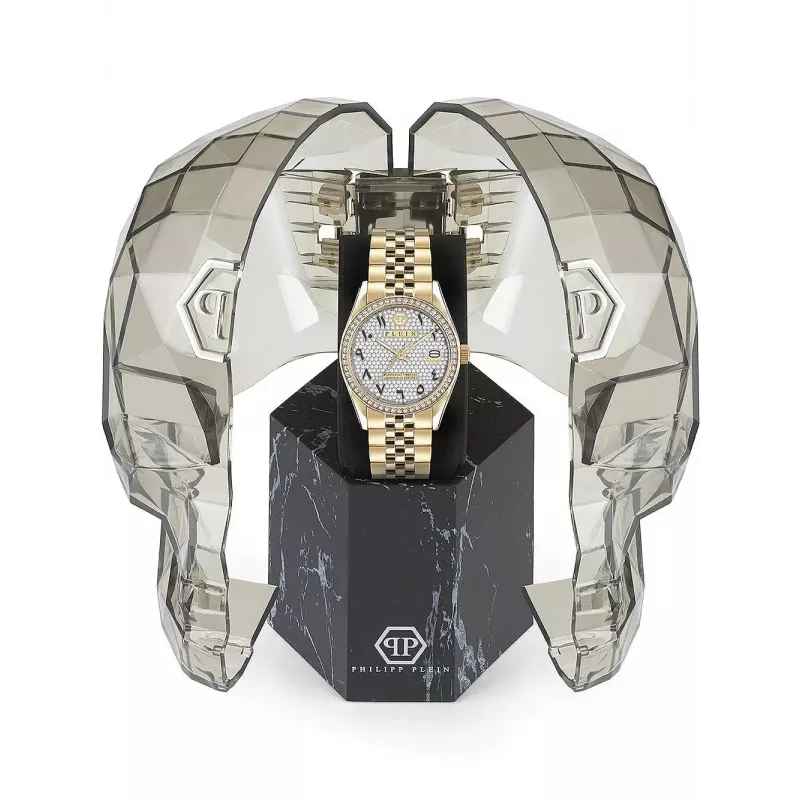 Philipp Plein reloj de mujer PW2BA0223 38mm tono oro rosa acero inoxidable silicona blanca