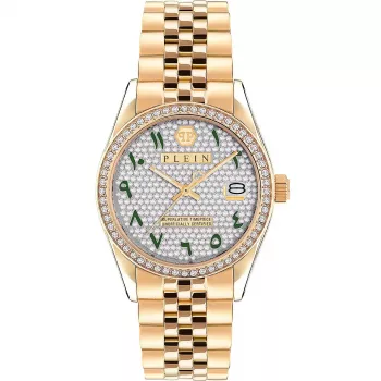 Philipp Plein reloj de mujer PW2BA0223 38mm tono oro rosa acero inoxidable silicona blanca