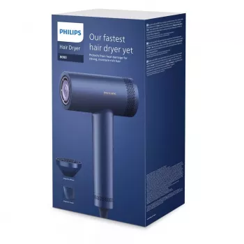 Philips 8000 Series BHD839/10 Secador de pelo 1400 W azul medianoche con SenseIQ, ThermoShield, Ionic Care, Cool Shot, boquilla de peinado y difusor