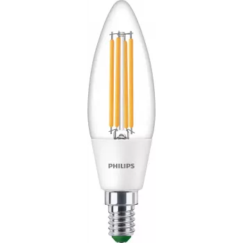 Philips Classic LED Bombilla vela 40W equivalente E14 Blanco cálido Transparente