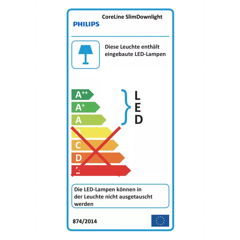 Downlight LED Philips CoreLine DN145B LED20S/840 Slim 2100 lm 4000K DALI blanco