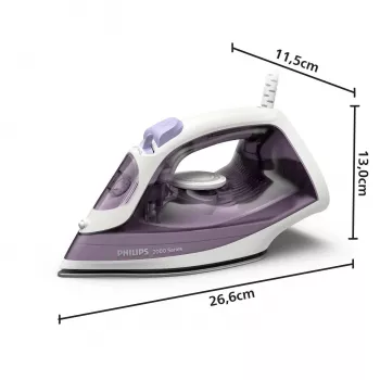 Philips DST2020/30 Plancha de vapor, 2000 W, suela antiadherente, azul/blanco