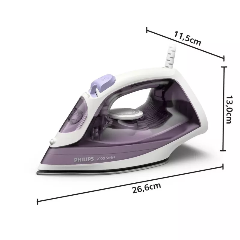 Philips DST2020/30 Plancha de vapor, 2000 W, suela antiadherente, azul/blanco