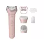 Philips Epilator Series 9000 BRE718/00 Depiladora inalámbrica para uso en húmedo y seco con 32 pinzas, discos cerámicos, Opti-Light, 2 velocidades, batería de litio, 40 min de autonomía, incl. accesorio de contacto óptimo, accesorio para zonas sensibles, guante exfoliante