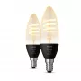 Philips Hue E14 White Ambiance 4,6W Bombilla LED filamento vela pack de 2