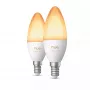 Philips Hue White Ambiance Bombilla vela E14 B39 EU pack de 2