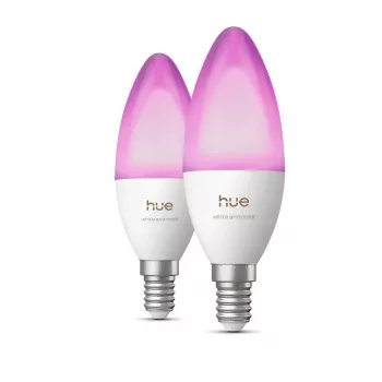 Philips Hue White and Color Ambiance Bombilla vela E14 B39 EU pack de 2