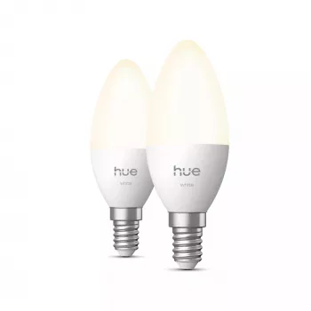 Philips Hue White Candle Bulb E14 B39 EU pack de 2