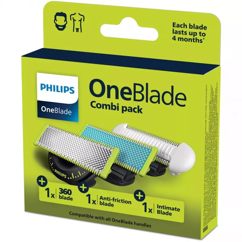 Philips OneBlade QP936/50 cuchillas de repuesto, pack de 3