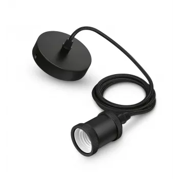 Philips Vintage Lámpara colgante casquillo E27 florón negro negro