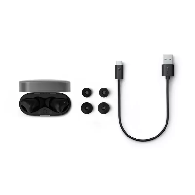 Auriculares inalámbricos PHILIPS TAT2000BK/00 True Wireless In-Ear Bluetooth 5.0 con estuche de carga, protección IPX4 contra salpicaduras y sudor, micrófono integrado, Negro