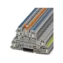 Phoenix 3076032 UTI 2,5-PE/L/NTB Bloque de bornes de instalación de varios niveles, conexión por tornillo, 3 niveles, 5 conexiones, 500 V, 24 A, 0,14-4 mm², gris
