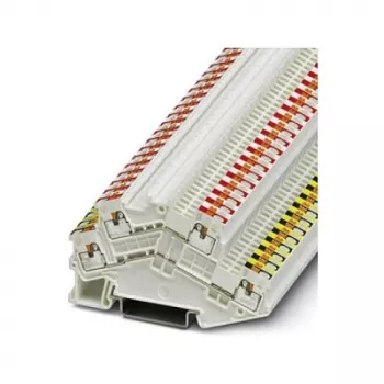 Phoenix 3214663 PTTBS 1,5/S-KNX Borne de doble nivel para sistemas de bus KNX, conexión push-in, negro/rojo y blanco/amarillo