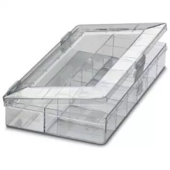 Phoenix Contact 5031524 caja de almacenamiento rectangular transparente de poliestireno con tapa abatible