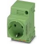 Phoenix Contact EO-CF/PT/GN toma de corriente para armario eléctrico, Tipo F Schuko, Push-in, verde, 250V/16A, IP20, 804039