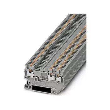 Phoenix Contact PT 1,5/S-TWIN borne de paso de doble nivel push-in, gris, 1,5 mm², 500 V, 17,5 A, montaje en carril DIN