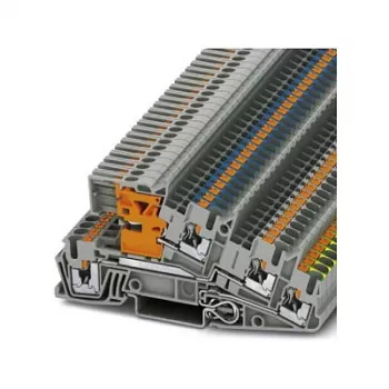 Phoenix Contact PTI 2,5-PE/L/NT Borne de instalación en carril, multinivel, Push-in, 3 niveles, 2,5 mm², gris