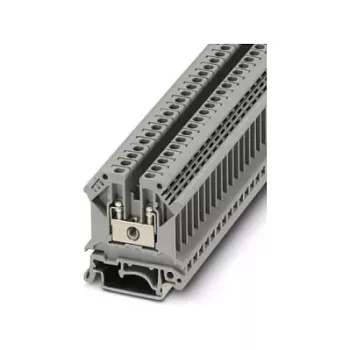 Phoenix Contact UK 5 Borne de paso, conexión por tornillo, 4 mm², 800 V, 32 A, gris, montaje en carril DIN, 2 conexiones, 1 potencial, aislamiento PA, UL 94 V0