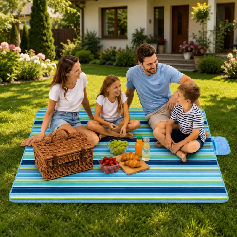 Manta de playa y picnic plegable LEAN Patterns 150 x 200 cm