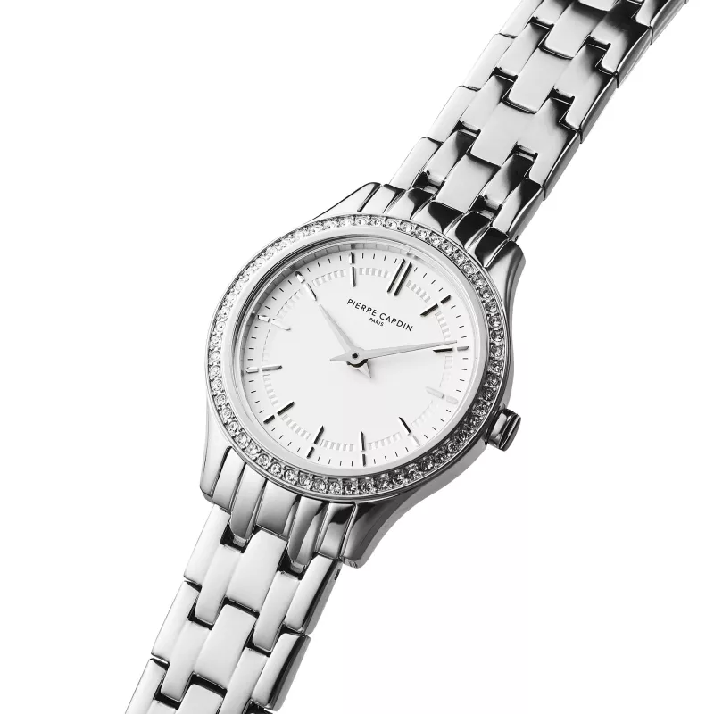 Reloj de cuarzo para mujer Pierre Cardin CF.0601.SJ - 30 mm acero inoxidable, esfera plateada