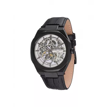 Pierre Cardin Reloj analógico de cuarzo de hombre CF.1002.LB.1 42mm esfera negra correa de piel