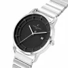 Pierre Cardin reloj hombre analógico de cuarzo CLC.6006 - Caja de acero inoxidable 43mm correa de piel negra
