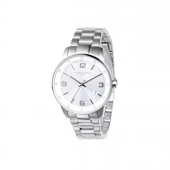 Pierre Cardin Reloj analógico de cuarzo de hombre CMR.0006 40mm acero inoxidable esfera negra correa de piel