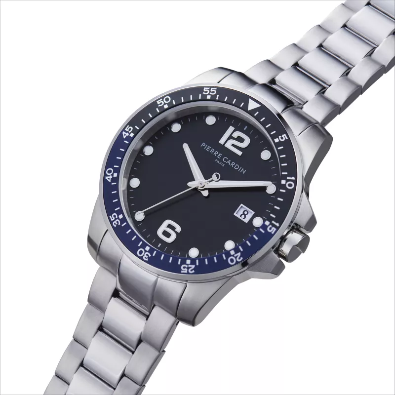 Pierre Cardin reloj de hombre analógico de cuarzo CNI.0030 40mm esfera negra correa de piel