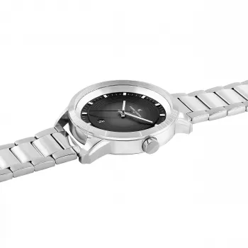Pierre Cardin Reloj de hombre cuarzo analógico CCP.5024 - Caja de acero inoxidable de 45mm, esfera negra, correa de piel negra