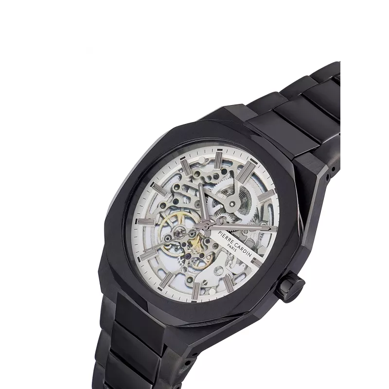 Pierre Cardin Reloj analógico de cuarzo hombre CF.1002.MB 42mm negro acero inoxidable malla milanesa