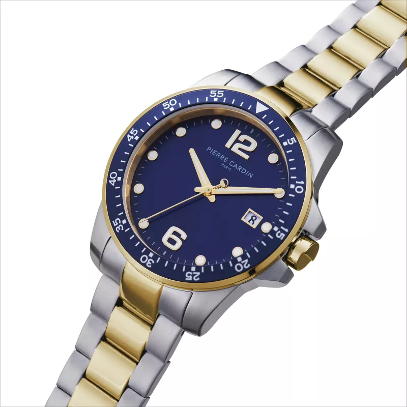 Pierre Cardin reloj hombre cuarzo CNI.0031 40mm caja de acero inoxidable esfera negra correa de piel