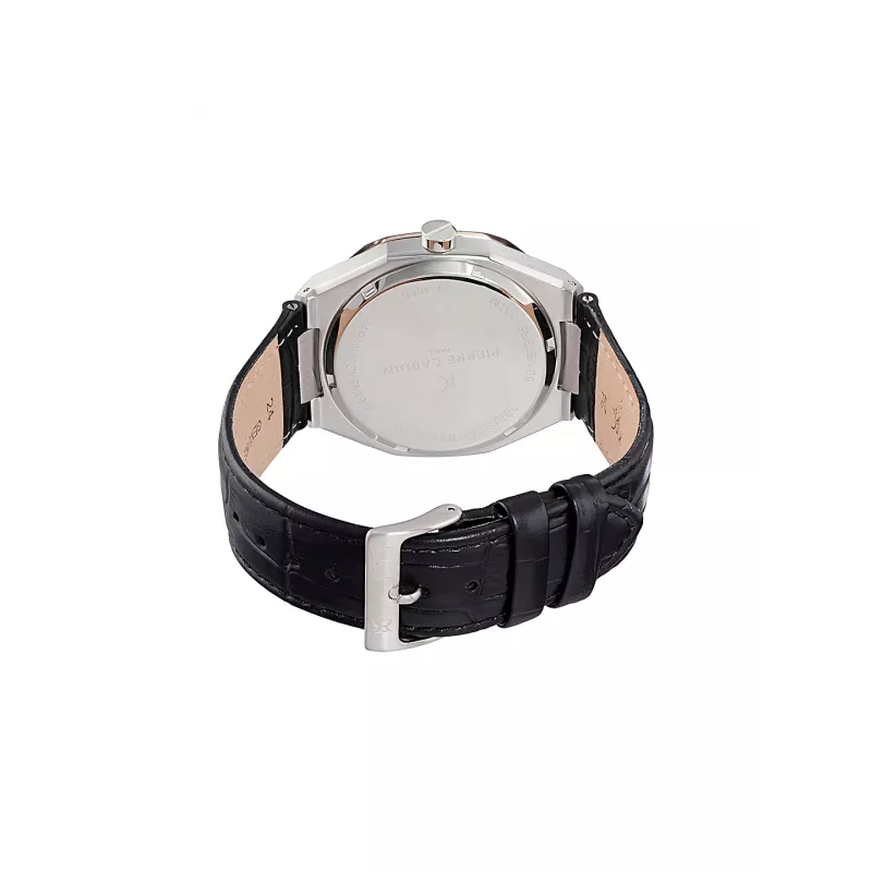 Pierre Cardin Reloj de hombre CF.1000.LB.1 42mm acero inoxidable cuarzo analógico esfera negra correa de piel