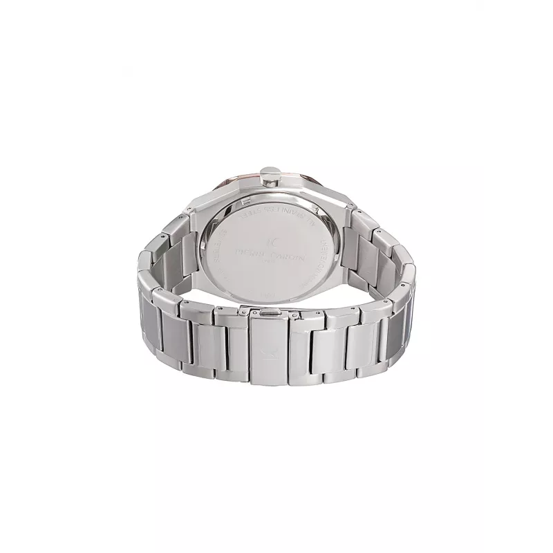 Pierre Cardin Reloj de hombre CF.1000.MU 42mm Cuarzo analógico acero inoxidable esfera negra correa de cuero