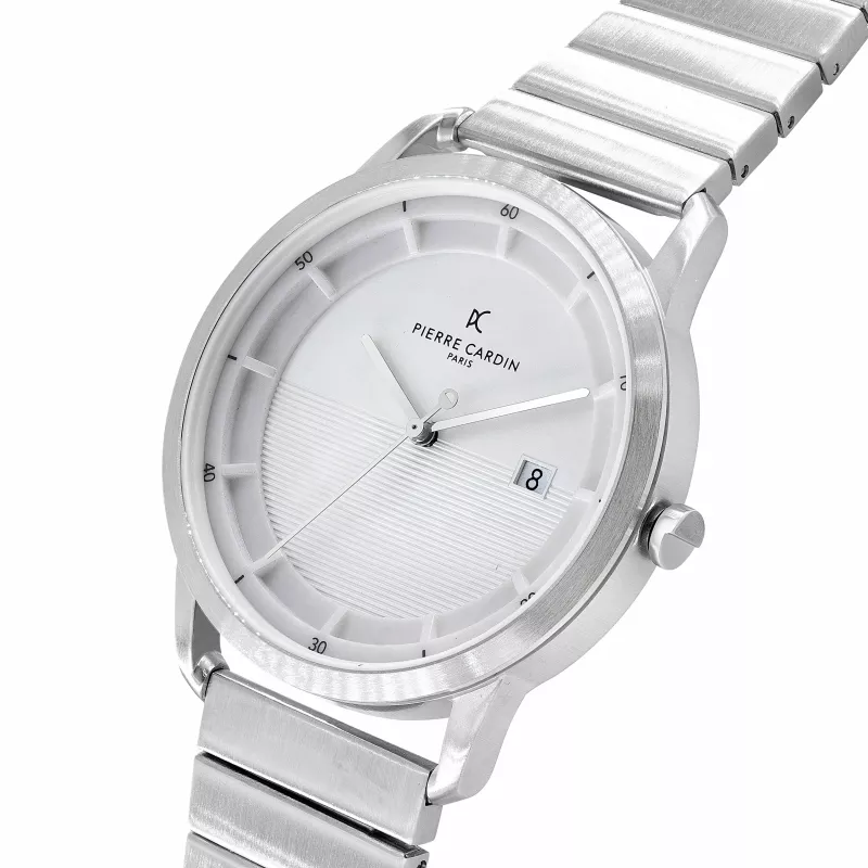 Pierre Cardin Reloj hombre CLC.6001 43mm acero inoxidable cuarzo analógico esfera negra correa de piel