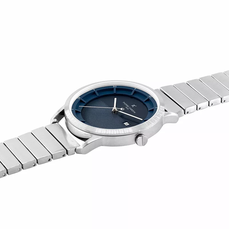 Reloj de hombre Pierre Cardin CLC.6005 43mm acero inoxidable cuarzo analógico esfera negra correa de piel