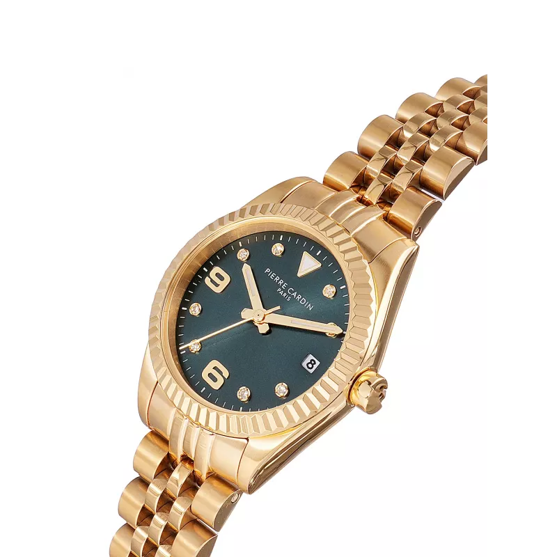 Pierre Cardin Reloj para mujer CF.1012.MG.2 Reloj de cuarzo analógico 28mm Acero inoxidable tono dorado