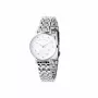Pierre Cardin reloj de mujer analógico de cuarzo CCM.0550 32mm caja de acero inoxidable esfera plateada correa de piel negra
