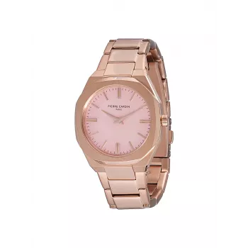 Reloj analógico de cuarzo de mujer Pierre Cardin CF.1008.MR 32mm malla de acero inoxidable color oro rosa