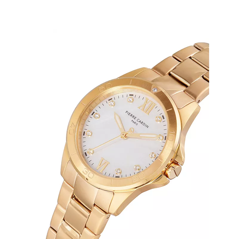 Pierre Cardin reloj mujer cuarzo analógico CF.1009.MG.1 34 mm dorado acero inoxidable