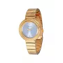 Pierre Cardin Reloj de pulsera de cuarzo para mujer CF.1010.MG.1 - 32 mm Caja de acero inoxidable dorado, esfera blanca, correa de piel marrón