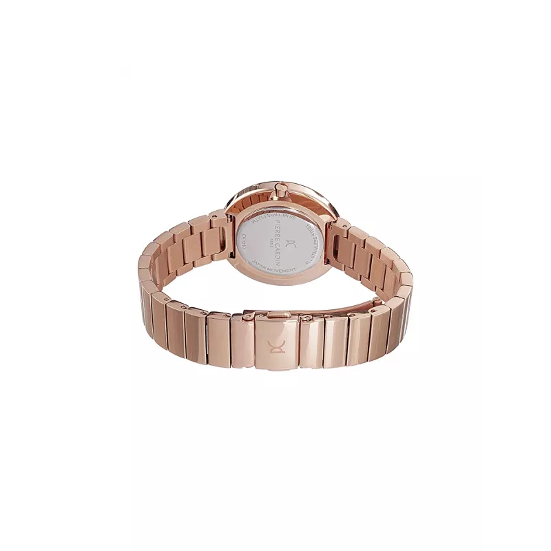 Pierre Cardin reloj de mujer analógico de cuarzo CF.1010.MR 32mm esfera plateada correa de piel negra