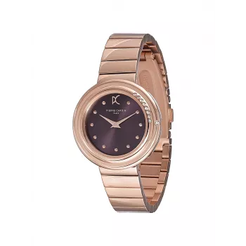 Pierre Cardin Reloj analógico de cuarzo de mujer CF.1010.MR 32mm Esfera plateada Correa de piel negra