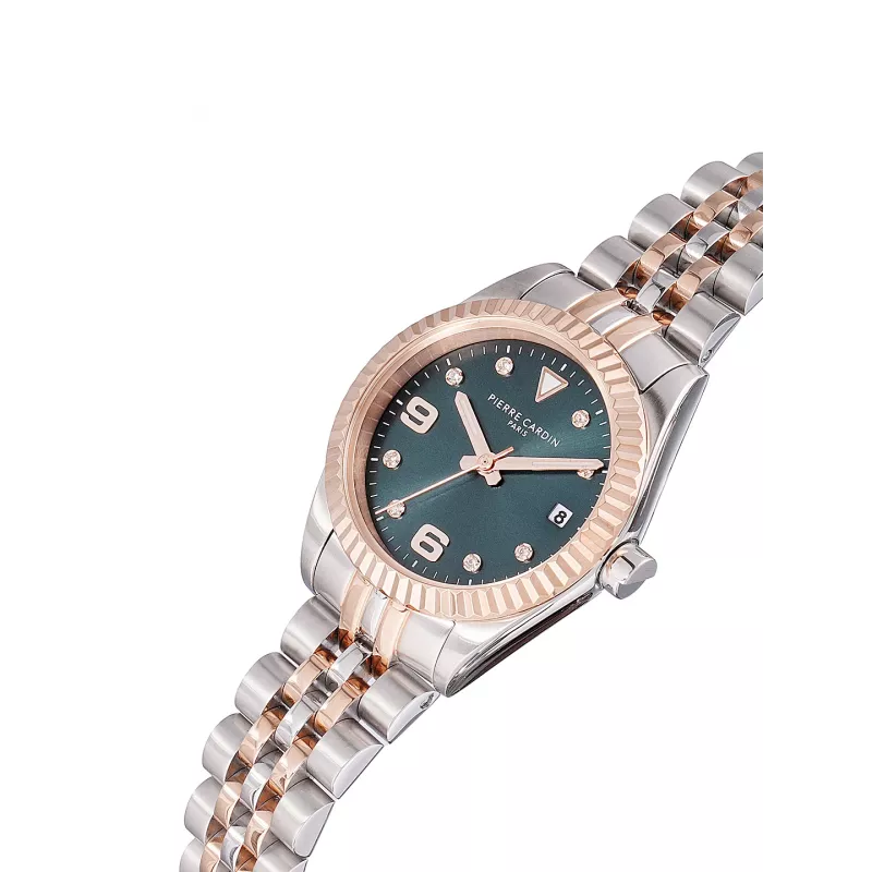 Pierre Cardin Reloj analógico de cuarzo de mujer CF.1012.MU.2 - 28mm oro rosa acero inoxidable correa milanesa