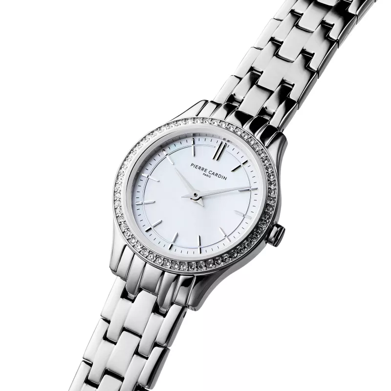 Pierre Cardin Reloj de cuarzo de mujer CF.0611.SJ plata acero inoxidable malla 30mm