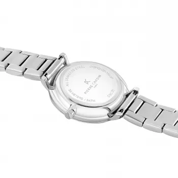 Pierre Cardin Reloj para mujer CBC.5006 32mm acero inoxidable cuarzo analógico esfera blanca piel negra
