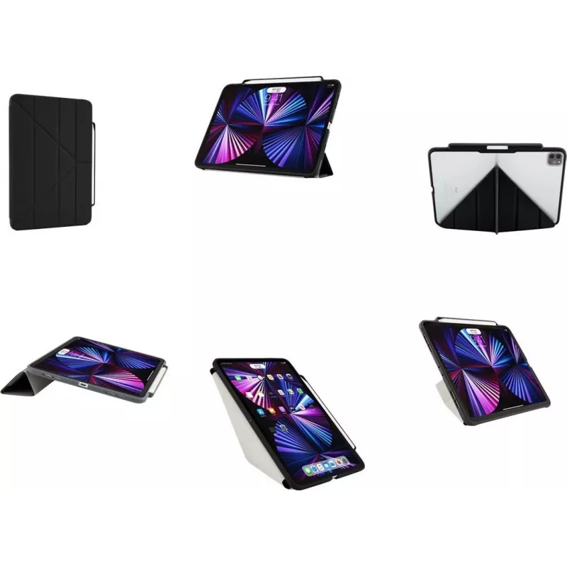 Pipetto Origami No3 Estuche para lápiz para iPad Pro 11 (1.ª/2.ª/3.ª/4.ª gen.) Negro