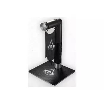 PIXMINDS LEXIP BLACK FLAG RESYNCED TATOO Soporte para auriculares - LED RGB, hub USB de 2 puertos, audio de 3,5 mm, Negro