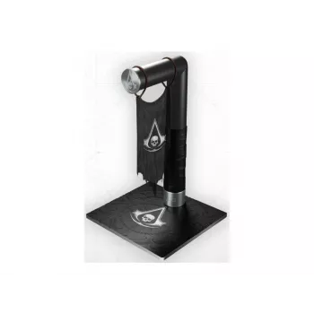 PIXMINDS LEXIP BLACK FLAG RESYNCED TATOO Soporte para auriculares - LED RGB, hub USB de 2 puertos, audio de 3,5 mm, Negro
