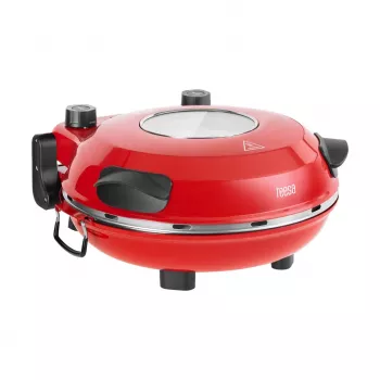 Horno de pizza TEESA SUPREME, 1200 W, 32 cm, ventana, piedra extraíble, control de doble calefacción