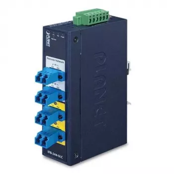 PLANET IFB-244-SLC Convertidor de medios industrial serie a fibra óptica de 2 canales (ST, multimodo, azul)